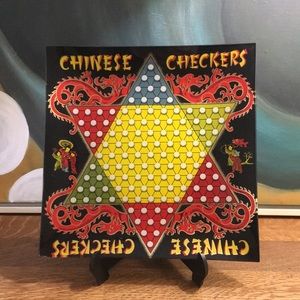 Chinese Checkers Board Game Glass Platter
